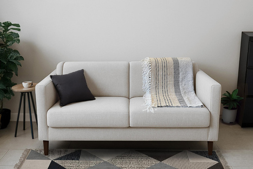 Bawełniany Koc Ines Szary Krem Paski