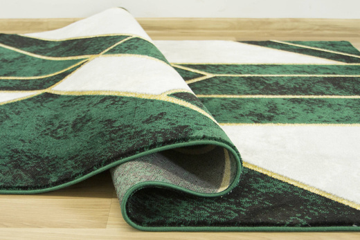 Dywan Diamond K4423Y green Butelkowa Zieleń Marmur Geometryczny Kreski