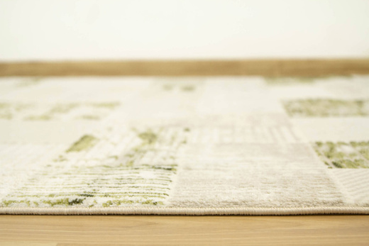 Dywan Home 384 cream/green Beżowy Oliwkowy Krem Kwadraty