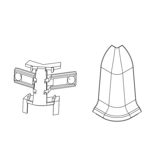 Narożnik zewnętrzny i element mocujący (rak) do listwy przypodłogowej Premium Cezar 141 Dąb Alabama Mat
