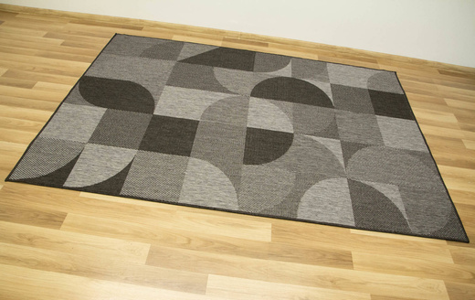 Dywan Dwustronny Sznurkowy Brussels 205498/11010 night silver Szary Grafit Geo Outdoor