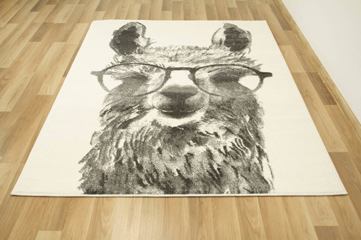 Dywan Dziecięcy Lima 9506A cream/l.grey Szary Krem Lama w Okularach