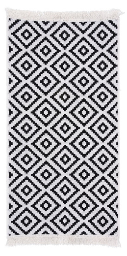 Dwustronny Dywanik Chodniczek Orient Wzór 6 Romby Czarne Aztecie