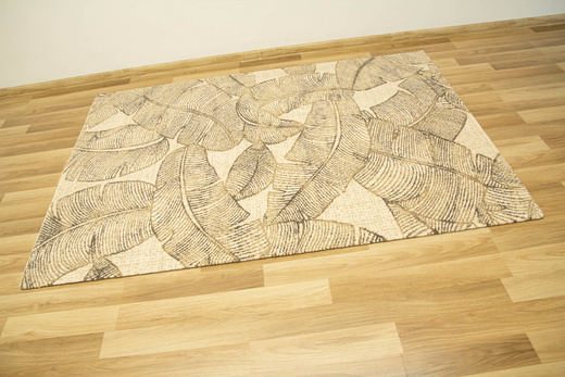 Wełniany Dywan Tempo Natural-B Feath Krem Beż Liście