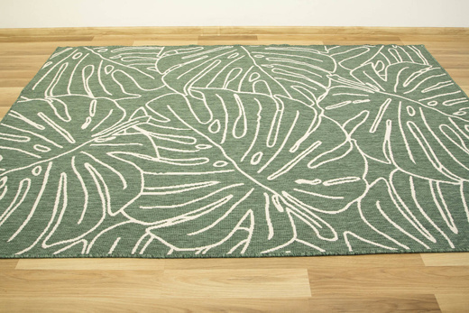 Dywan Dwustronny Sznurkowy Brussels 205625/10510 green w liście monstery Outdoor