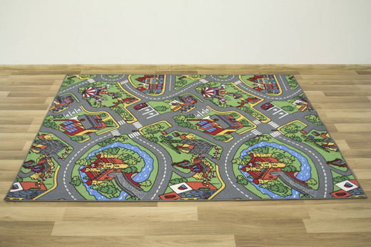 Dywan O-rally Uliczki droga zamek budowa miasto na filcu
