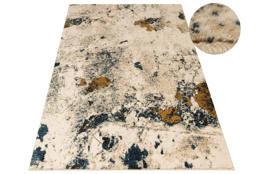 Wełniany Dywan Isfahan Clario Krem Marmur Terrazzo Beż
