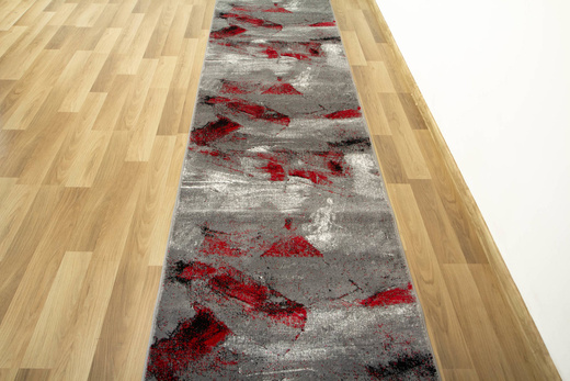 Chodnik Victoria B823A Red Czerwień Szary Przecierany szerokość 100 cm