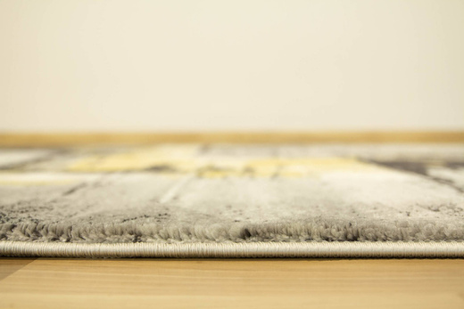 Owalny Dywan Victoria 7657A grey/antracyt O Abstrakcyjny Antrayt Żółty Krem