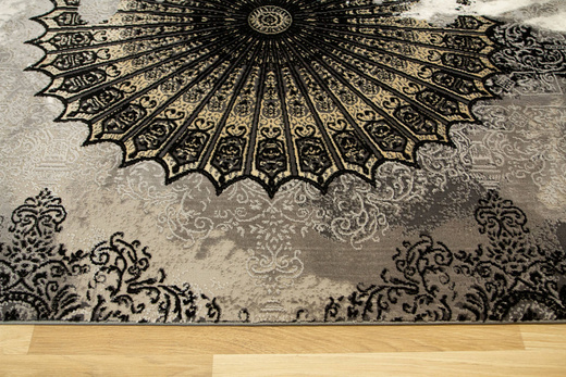 Dywan Tender 27237A black/l.grey Czarny Beż Krem Ornament Boutique