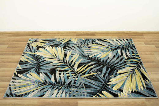 Dywan Free 11291/948 Turkus Żółty Liście Palmy