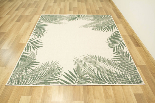 Dywan Dwustronny Sznurkowy Brussels 205183/10520 green liście palmy Outdoor