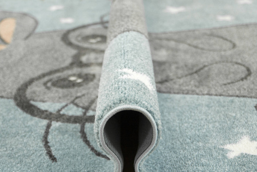 Dywan Dziecięcy Lima 9377C blue/l.grey Turkus Szary Króliczek w Okularach