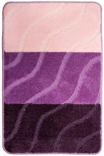 Komplet 2-częściowy Łazienkowy Fiori Fiolet Róż Pasy Fale