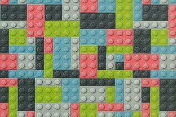 Wykładzina Dziecięca Klocki Pastele szerokość 2 m