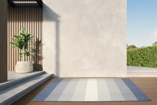 Dywan Dwustronny Sznurkowy Brussels 205248/10310 Ocean Niebieski Krem Pasy Outdoor