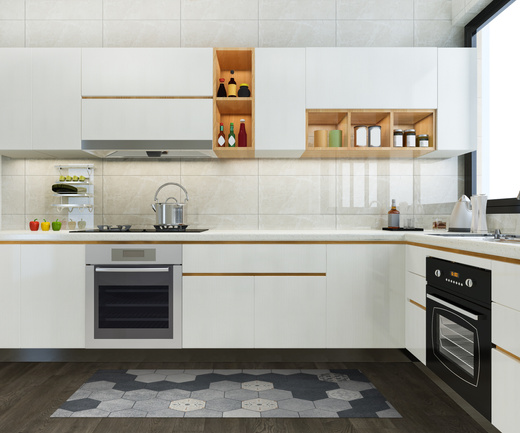 Antypoślizgowy Dywanik Łazienkowy Kuchenny Mata Magic M4 Szary Sześciokąty