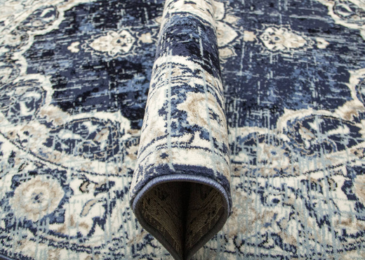 Owalny Dywan Victoria 7094A l.blue/cream owal Ornament Niebieski Krem