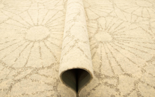 Wełniany Dywan Tempo Natural-B Abby Jasny Szary Kwiaty