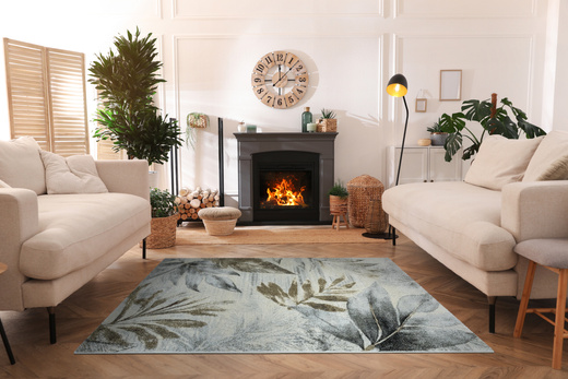 Dywan Ponte N852A l.grey/cream Brąz Szary Listki