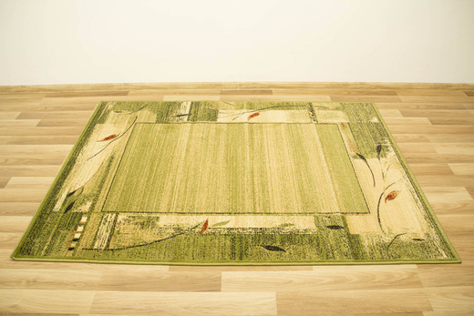 Dywan Agnella Erba chrom zielone obszycie