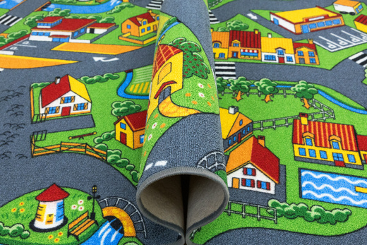 Wykładzina Little Village uliczki na filcu szerokość 4 m