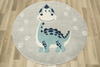 Okrągły Dywan EMILY KIDS 5860C turkus/l.gri Dinozaur