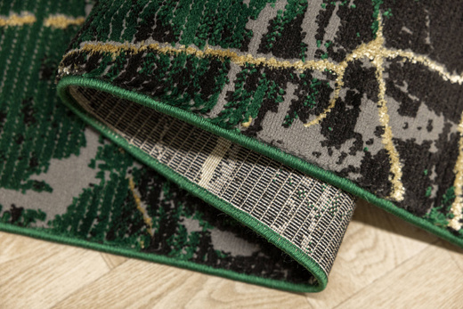 Dywan Diamond K8716Z Green Butelkowa Zieleń Złoty Marmur