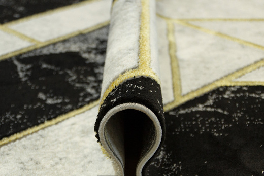 Dywan Diamond K4423G Geometryczny złote kreski