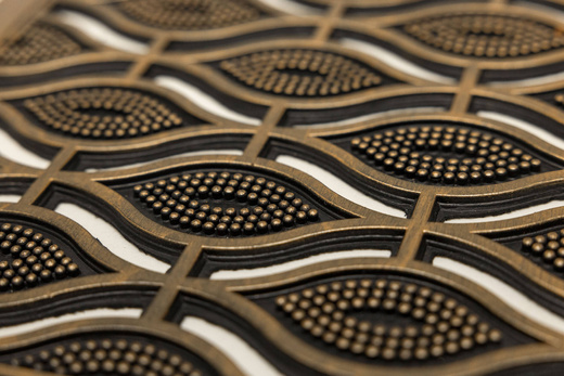 Wycieraczka gumowa M43 ażurowa złota w łezki