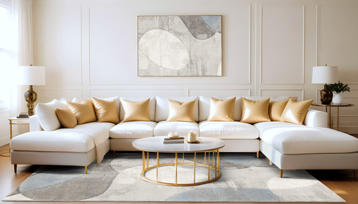 Dywan Kandy N414A l.grey/blue Szary Niebieski Krem Fryz