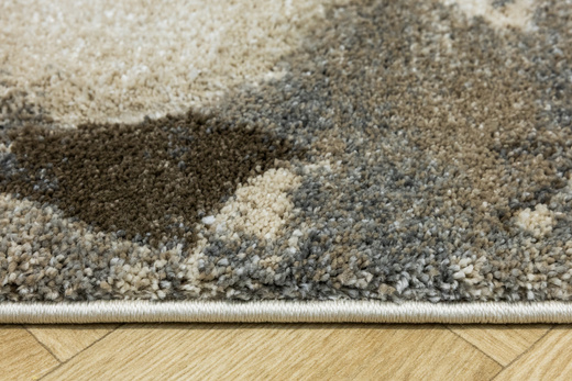 Dywan Kandy N040A l.beige/m.beig Szary Beżowy Kwiaty Grafit Fryz