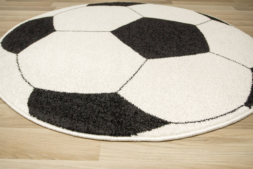 Okrągły Dywan Weliro Piłka Czarny Krem