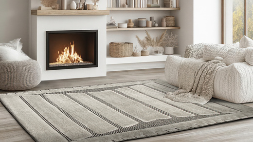 Dywan Shaggy Lula Soft IM44A Szary Czarny Geometria