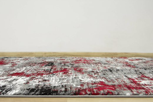 Dywan Victoria 9187A d.grey/red Tynk Beton Czerwień Szary Przecierany