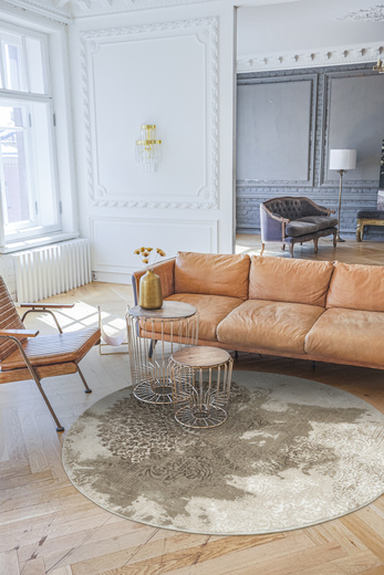 Okrągły Dywan Galya GAK11A brown/brown Beż Krem Boutique