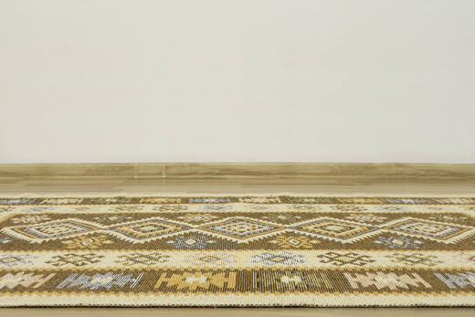 Dwustronny Dywanik Chodniczek Kilim Romby Miód