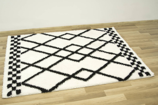 Dywan Boho 656 cream/black Krem Romby