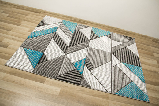 Dywan Amelia A632A grey/turquoise Szary Turkusowy Linie Paski Kreski