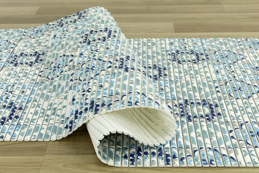 Mata Łazienkowa Softy-tex 828 patchwork niebieski szerokość 65 cm