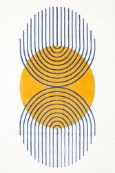 Dywan Victoria F499A cream/d.blue Abstrakcyjny Geometryczny Żółty Kremowy