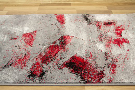 Chodnik Victoria B823A Red Czerwień Szary Przecierany szerokość 100 cm