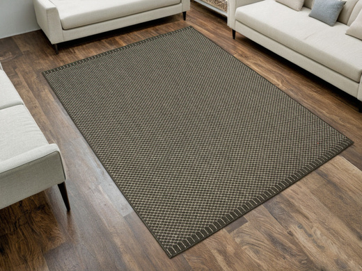 Dywan Dwustronny Sznurkowy Brussels 205668/10110 Night Antracyt Krem Romby Kratka Outdoor