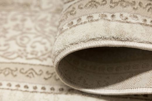 Lśniący Dywan Allora Plus F344A Ceam/Silver Krem Srebrny Kaszmir Ornament