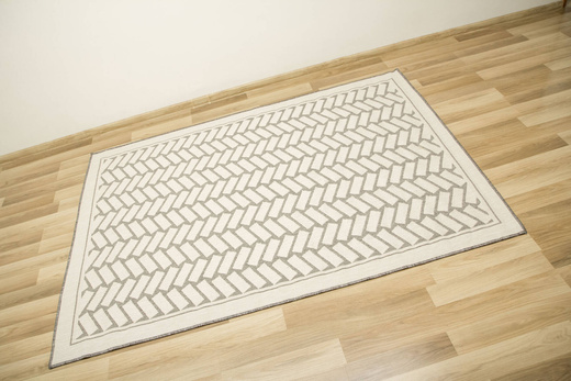 Dywan Dwustronny Sznurkowy Brussels 205855/10010 Silver Szary Krem Cegiełki Jodełka Outdoor