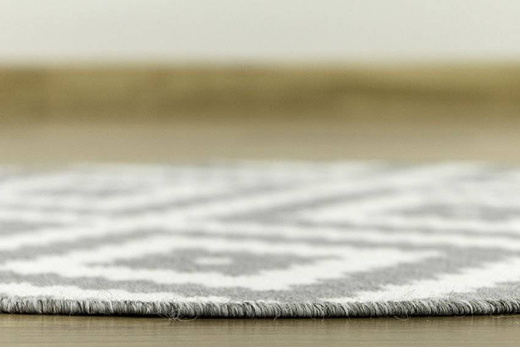 Antypoślizgowy Okrągły Dywan Romby Szary 19