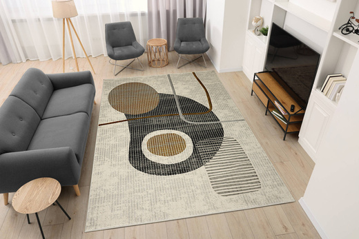 Dywan Verano H555A cream/antrasit Krem Szary Złoty