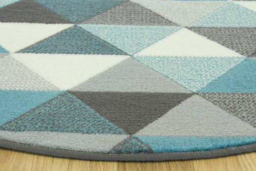 Okrągły Dywan Luna 503430/95832 trójkąty blue