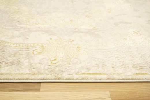Lśniący Dywan Allora Plus 9435A cream/cream Ornament Krem Beż Złoty