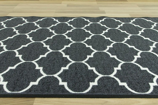 Antypoślizgowy chodnik clover koniczyna ciemny szary szerokość 120 cm